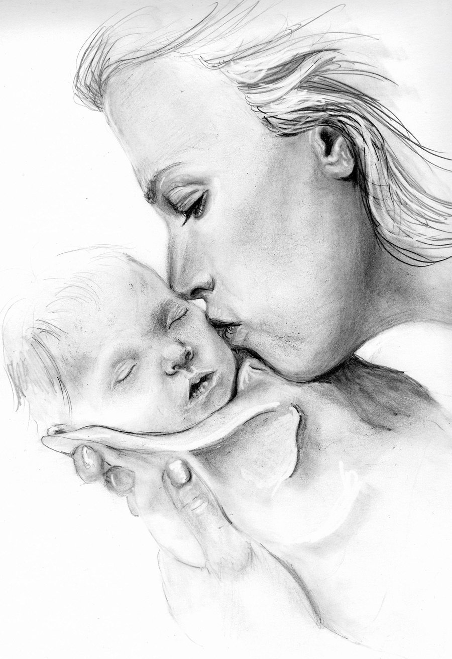 Mother And Child Drawing Pictures