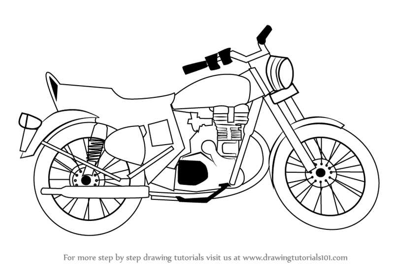 Classic Motorcycle Coloring Page Outline Sketch Drawing Vector Motorbike  Drawing Motorbike Outline Motorbike Sketch PNG and Vector with  Transparent Background for Free Download