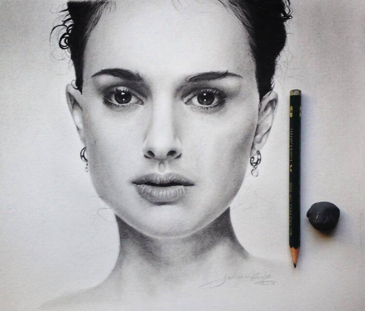 Natalie Portman Drawing Beautiful Image