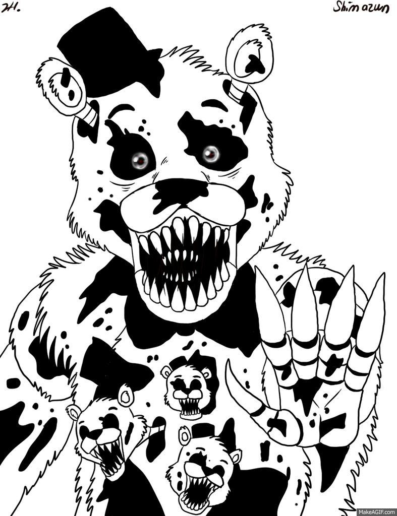 Nightmare Freddy Fazbear Drawing Image
