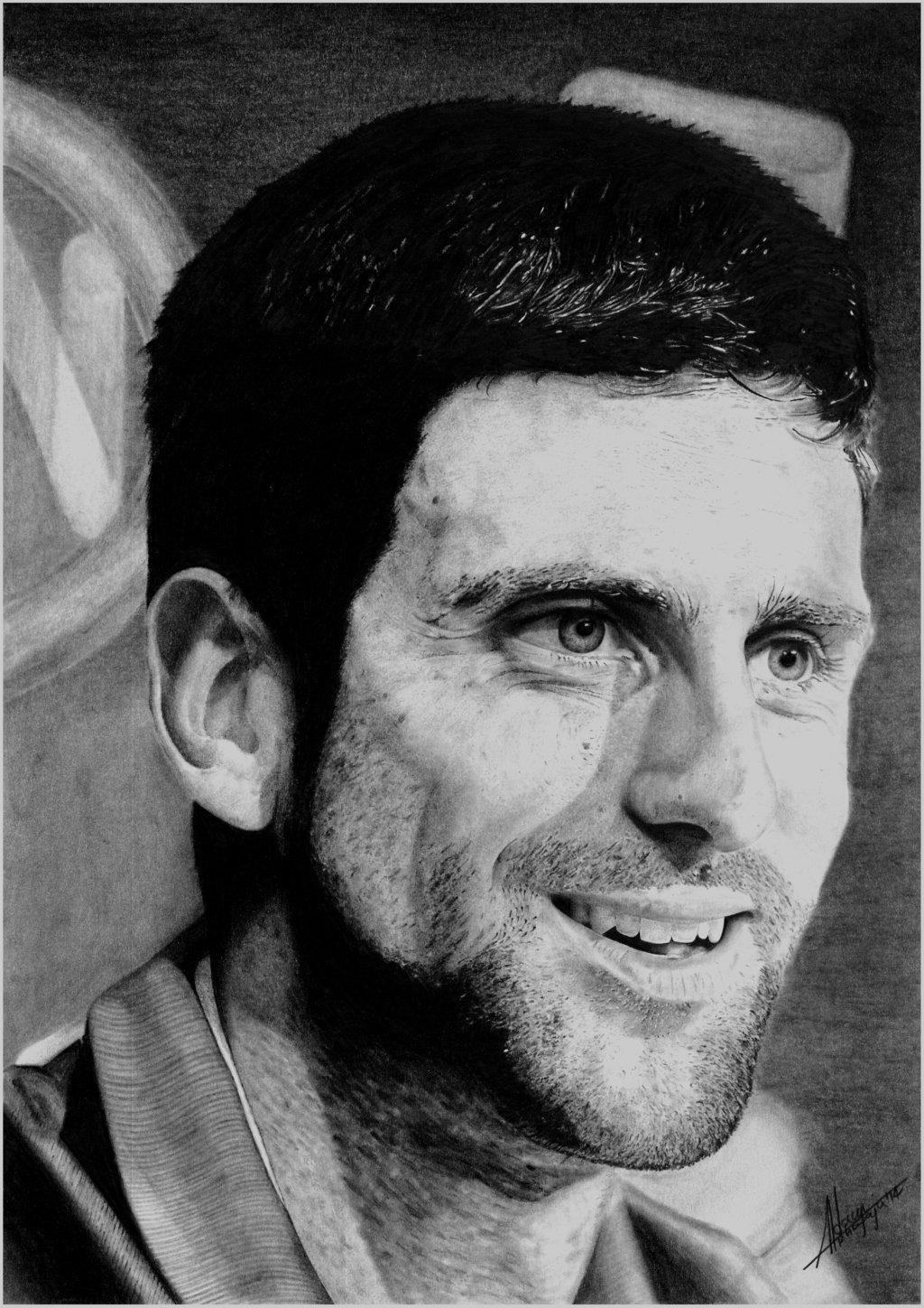 Novak Djokovic Drawing Realistic