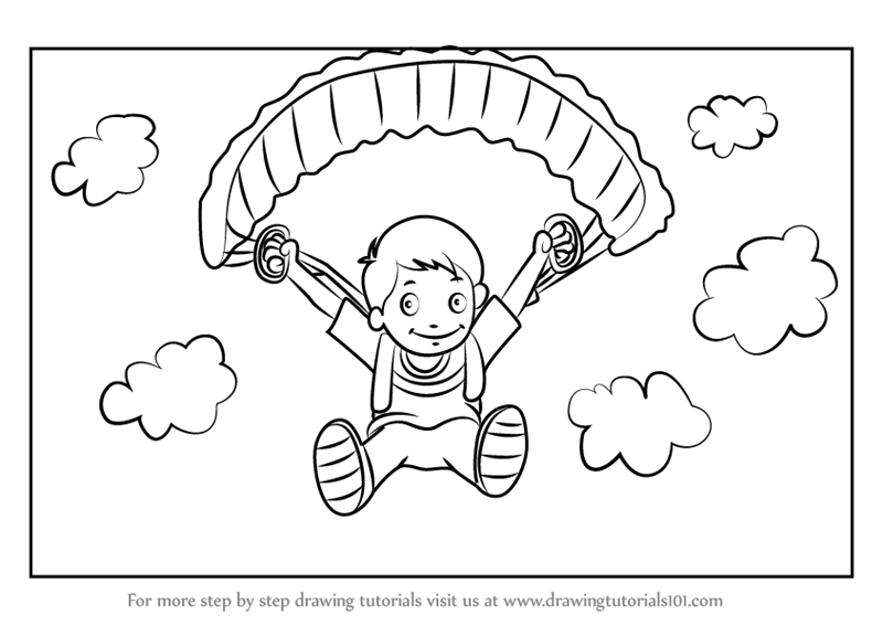 Parachute Drawing Sketch