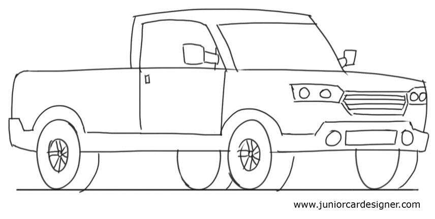 Pickup Truck Drawing Beautiful Image