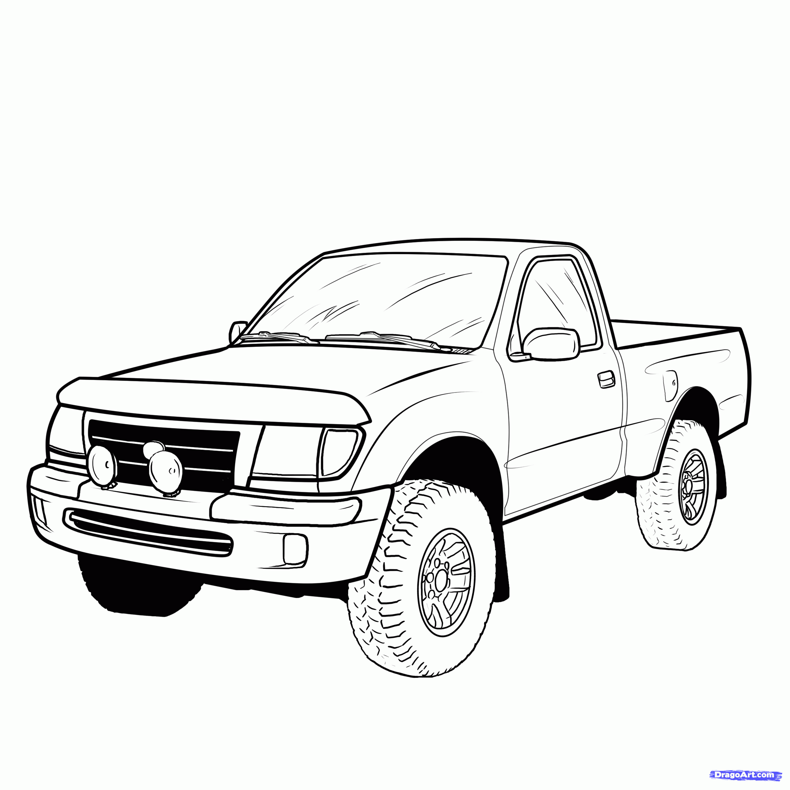 Pickup Truck Drawing Image