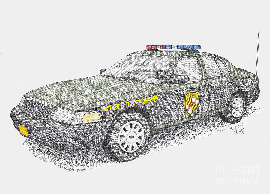 Police Car Drawing Art
