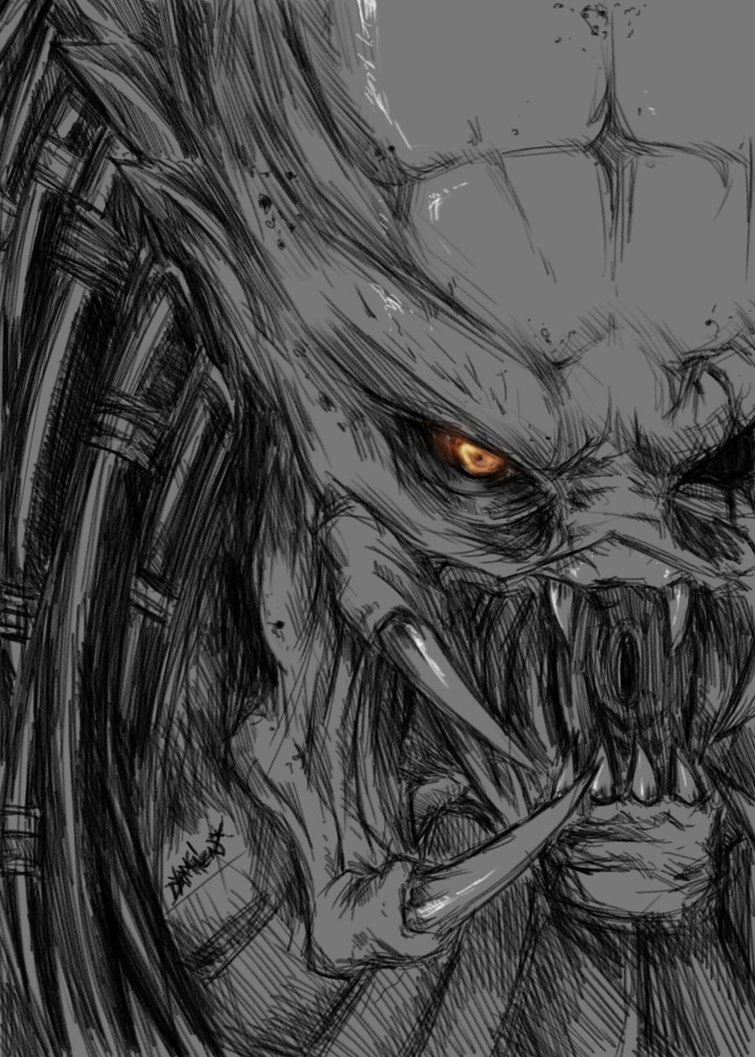 Alien vs Predator series with ballpen and pencil – Artist Puspendu
