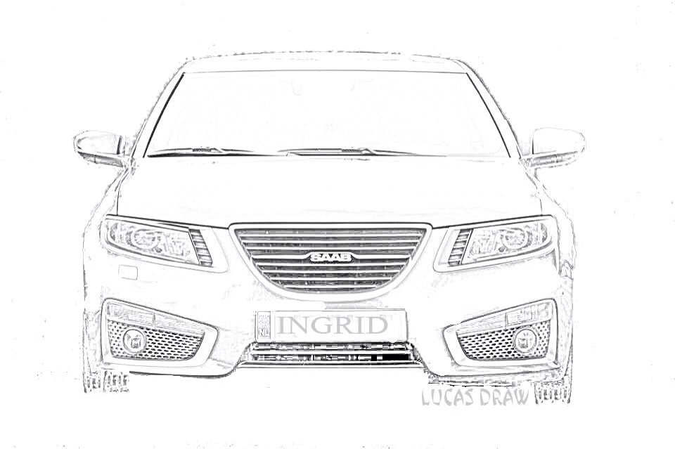 Saab Drawing High-Quality