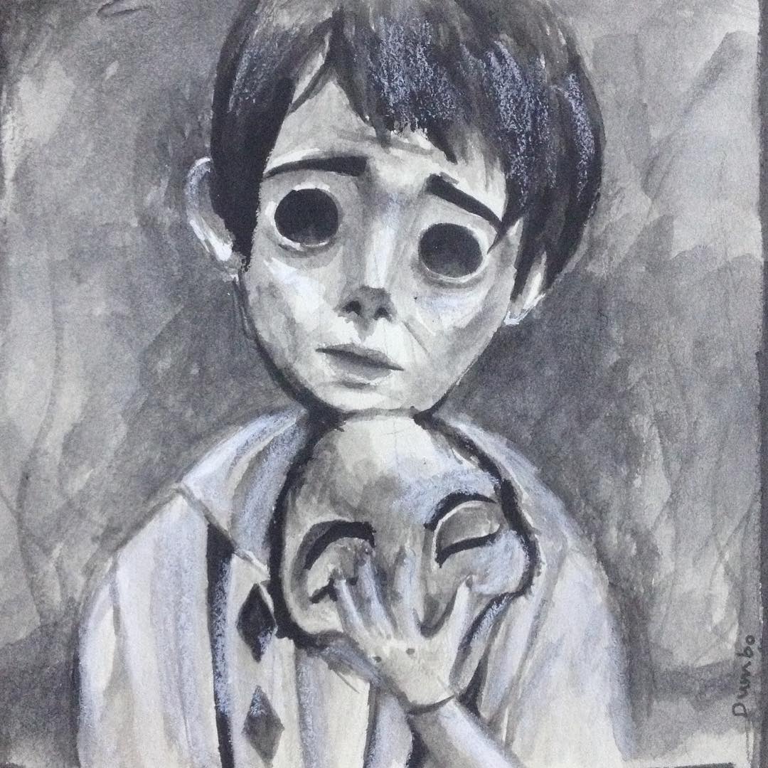 Sad Boy Drawing High-Quality