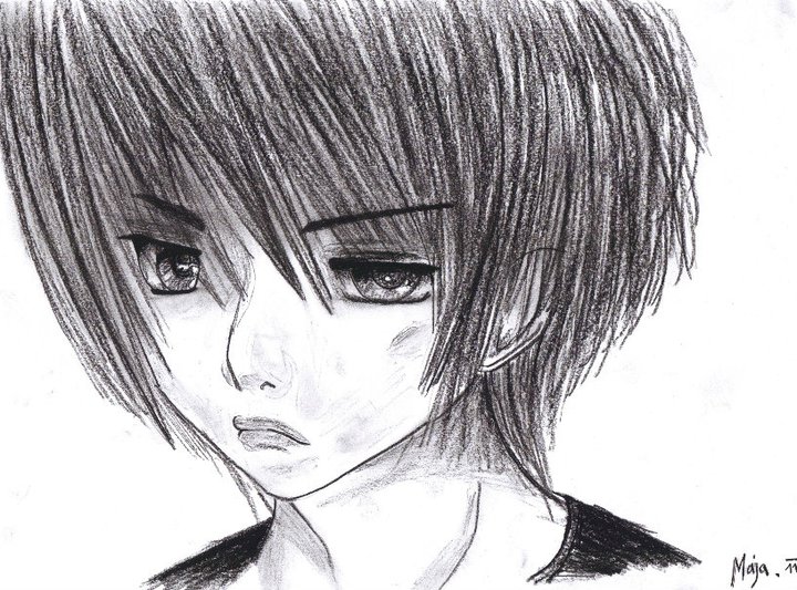 Sad Boy Drawing Image