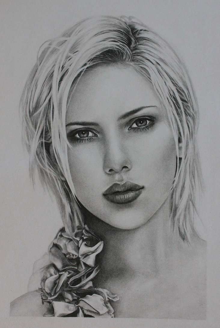 Scarlett Johansson Drawing High-Quality