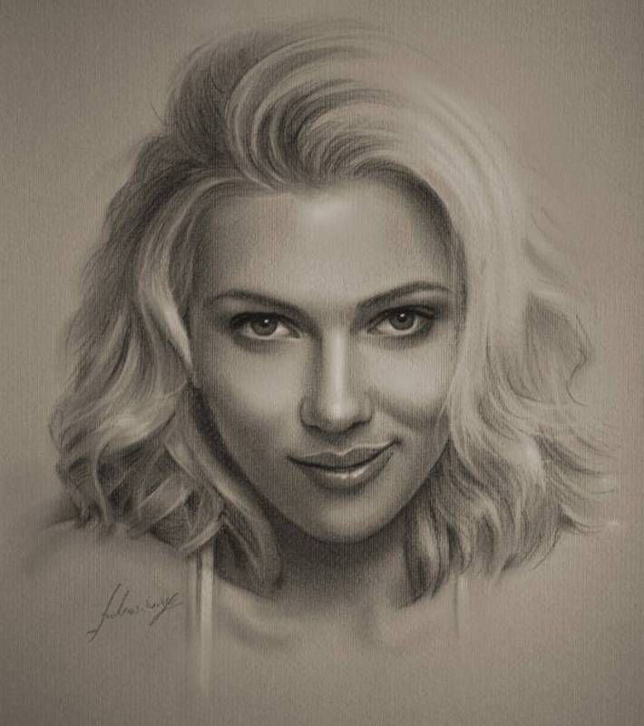 Scarlett Johansson Drawing Photo