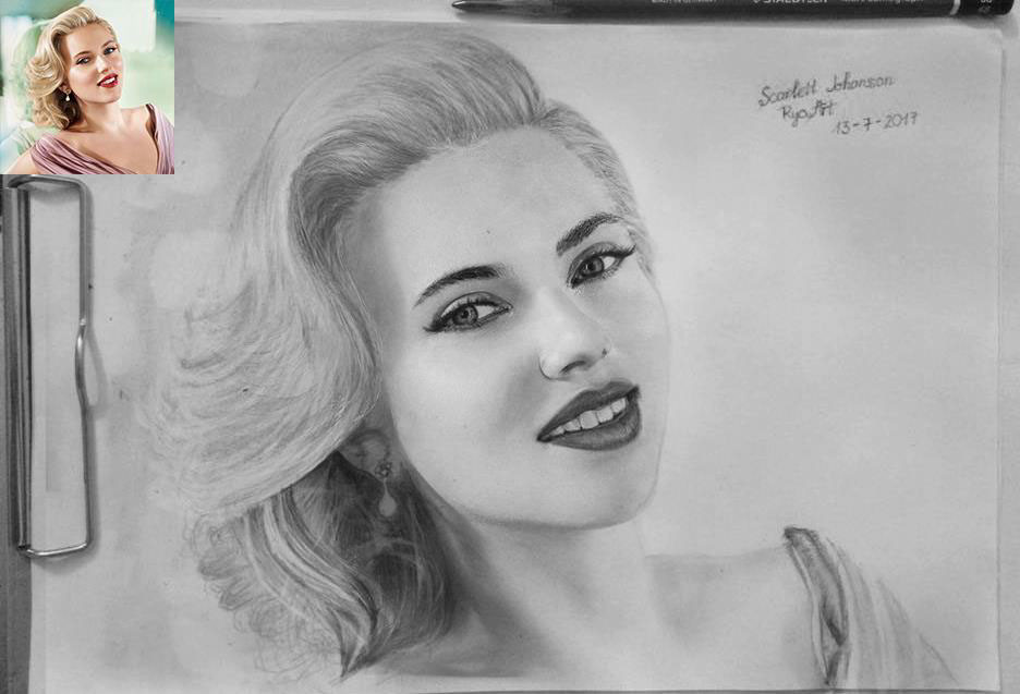 Scarlett Johansson Drawing Photos
