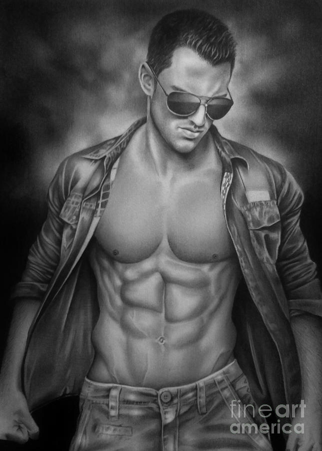 Sexy Man Drawing Realistic