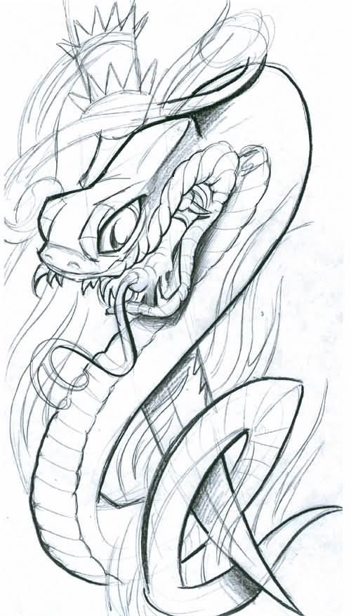 Snake And Dagger Tattoo Drawing Art