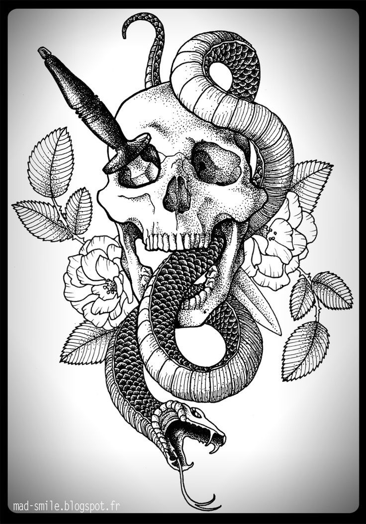 Snake And Dagger Tattoo Drawing Image