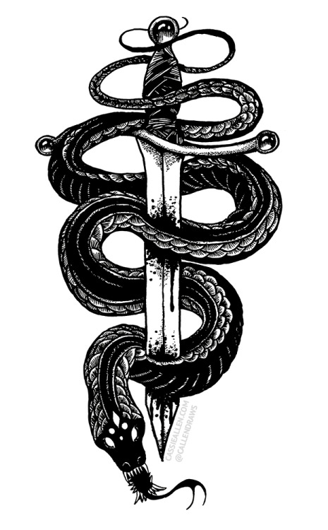 Snake And Dagger Tattoo Drawing Photos