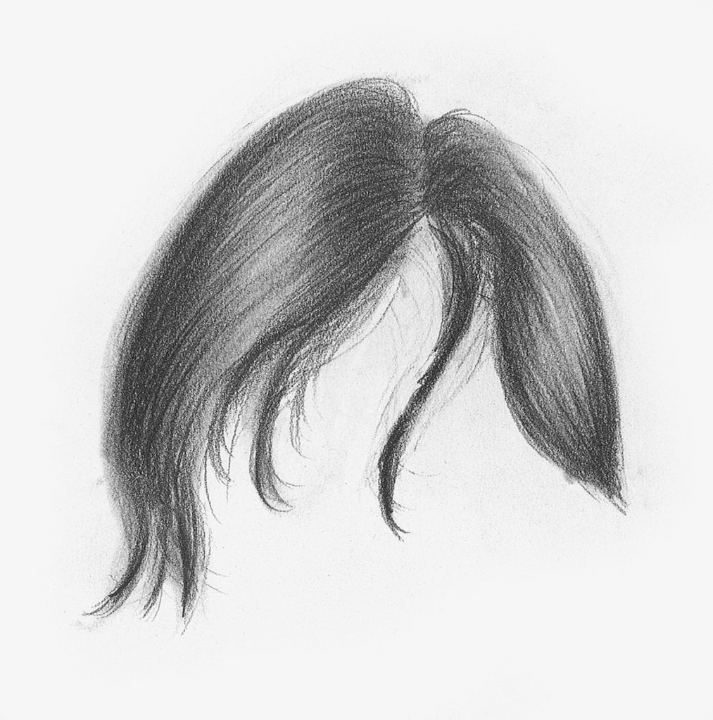 Straight Hair Drawing Beautiful Image