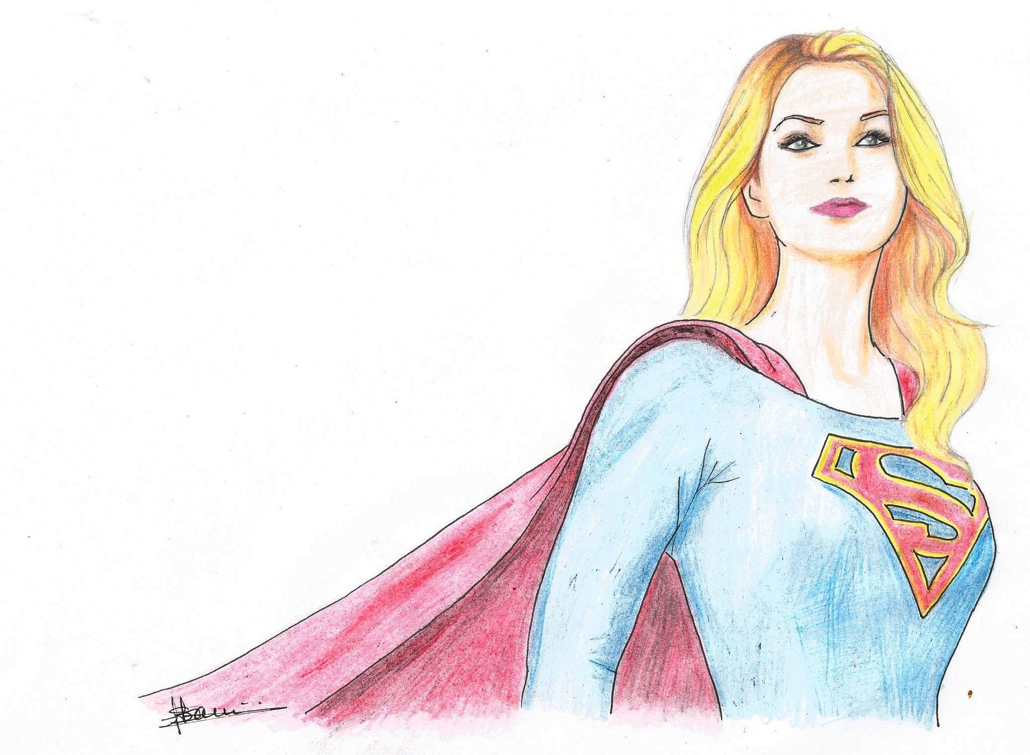 Supergirl Drawing Realistic