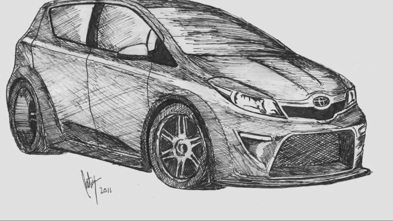 Toyota Drawing Beautiful Image
