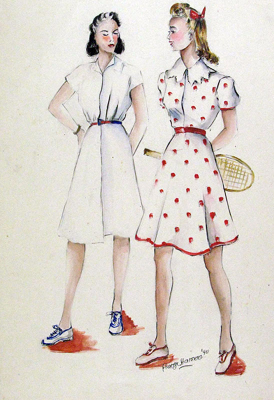 Vintage Fashion Model Drawing Picture