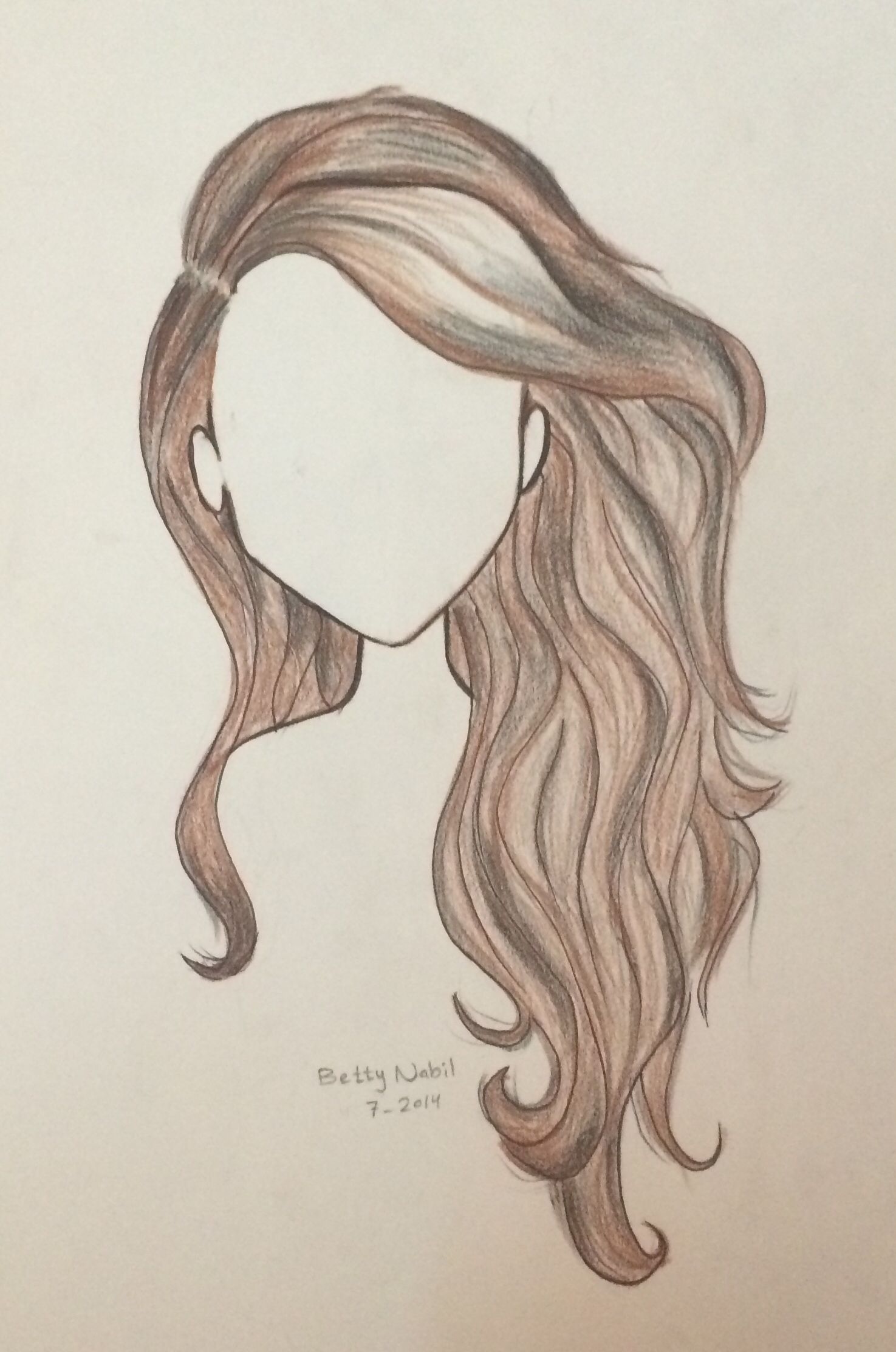 Wavy Hair Drawing Pics
