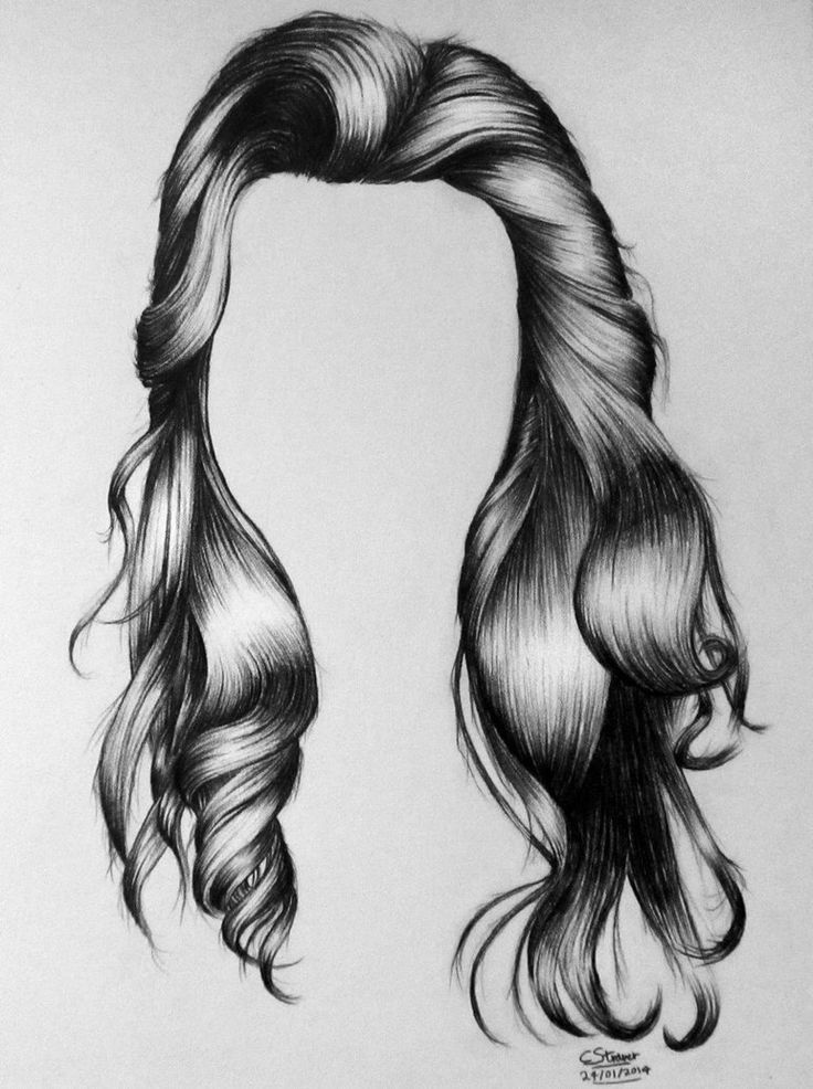 Wavy Hair Drawing Picture