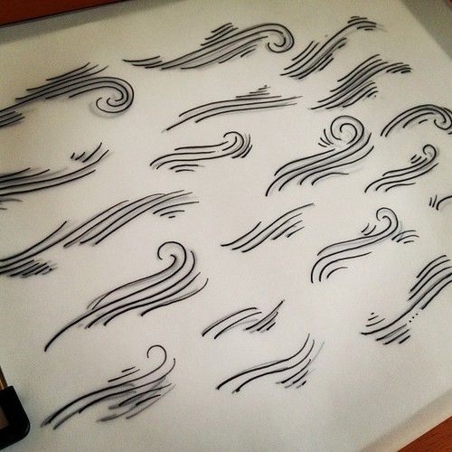 Doodle wind lines air sketch cartoon hand drawn Vector Image
