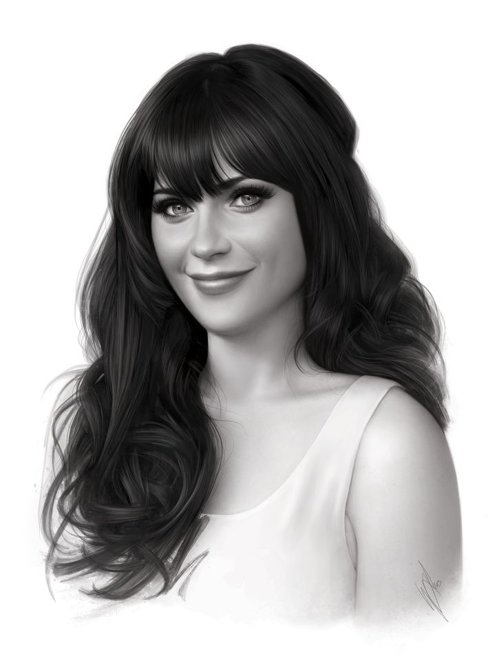 Zooey Deschanel Drawing Image