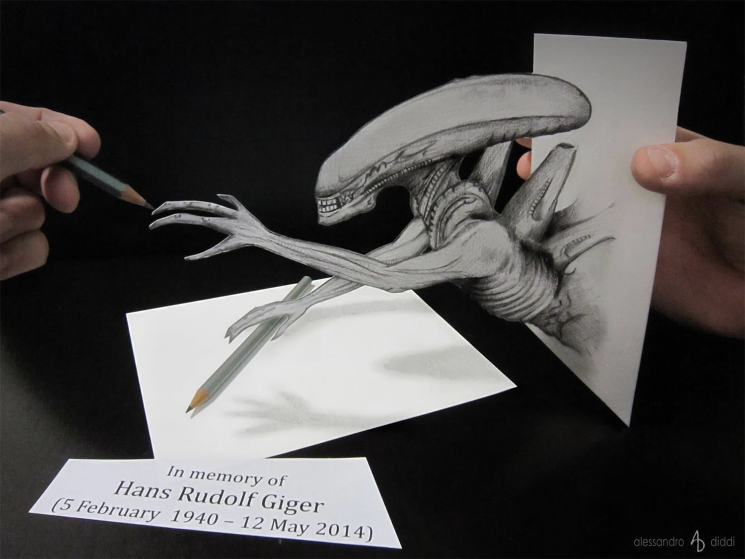 3D Alien Drawing Photo