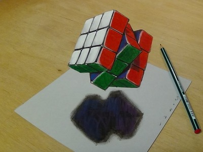 3D Rubiks Cube Drawing Image