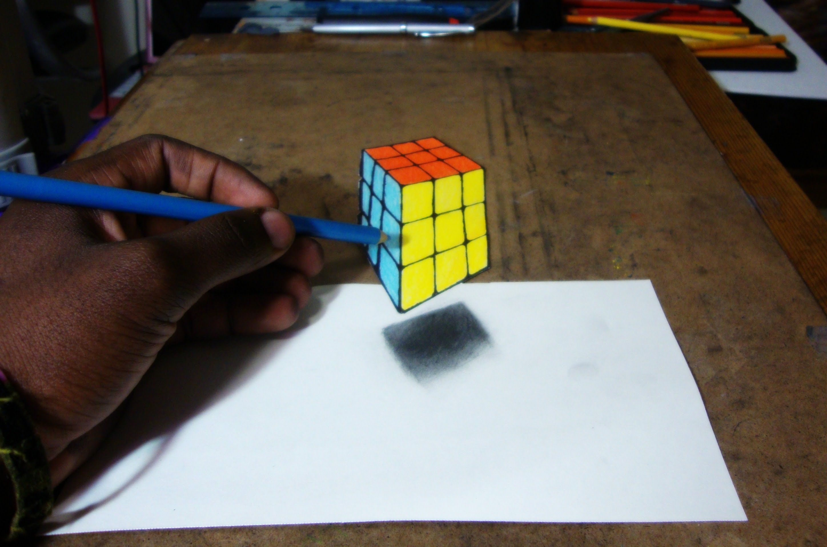 3D Rubiks Cube Drawing Pics