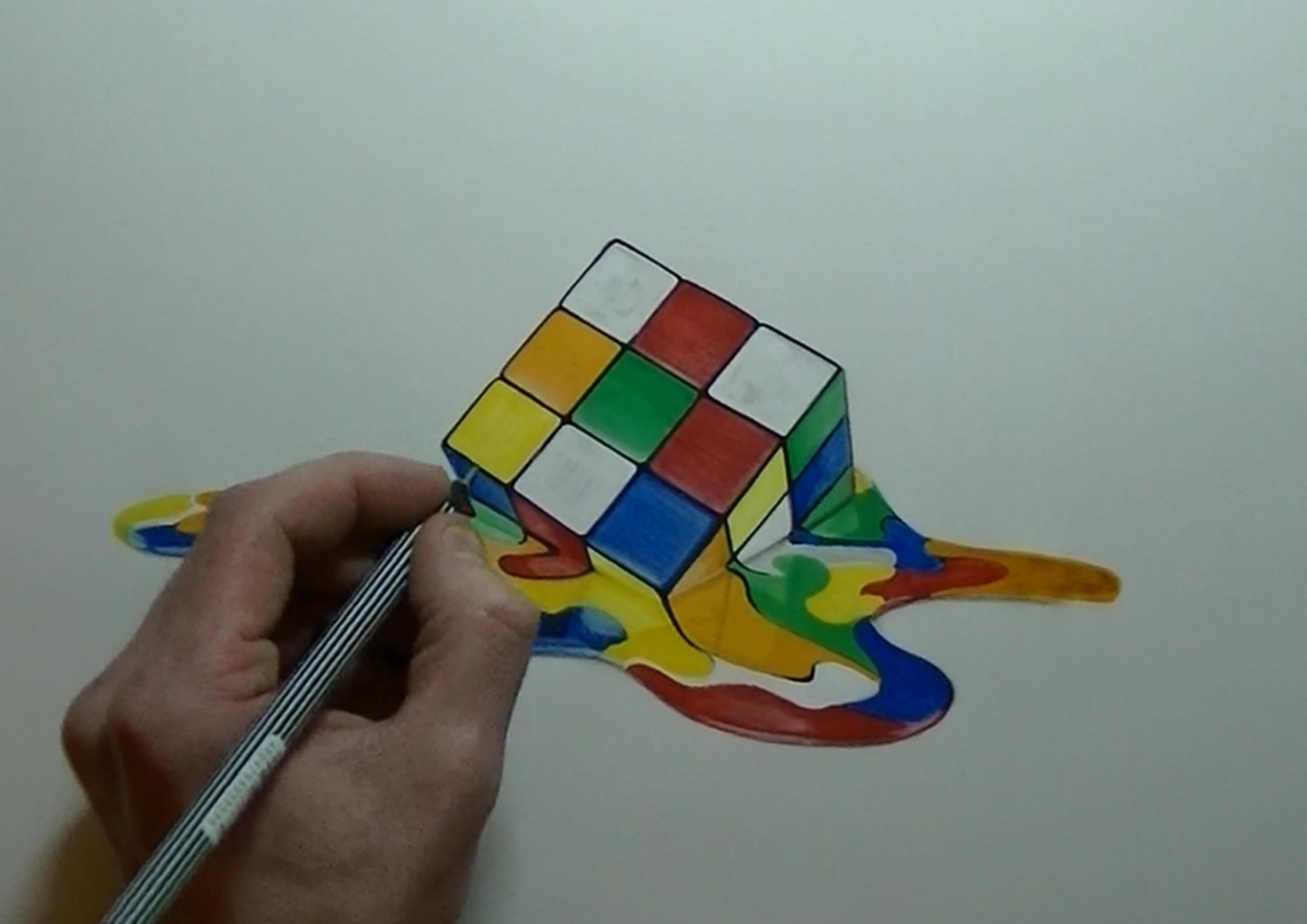 3D Rubiks Cube Drawing Picture