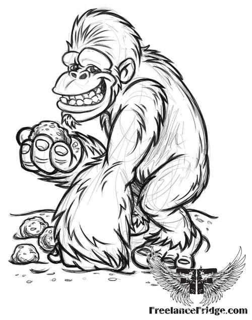 Abominable Snowman Drawing Sketch