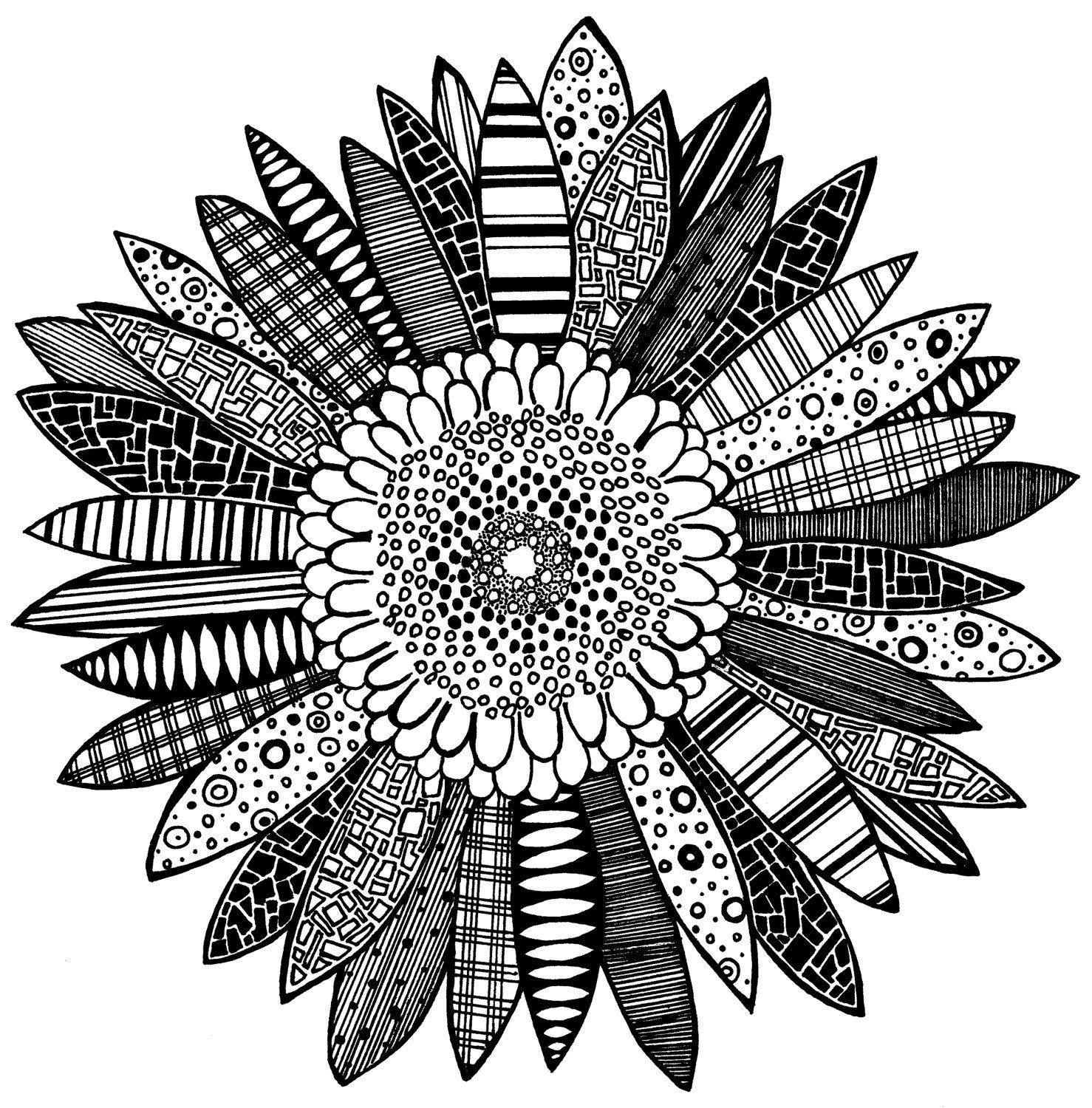 Abstract Flower Drawing Art