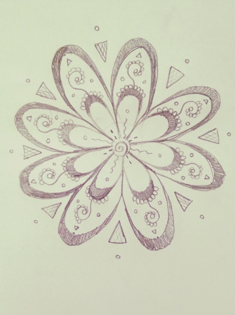 Abstract Flower Drawing Image