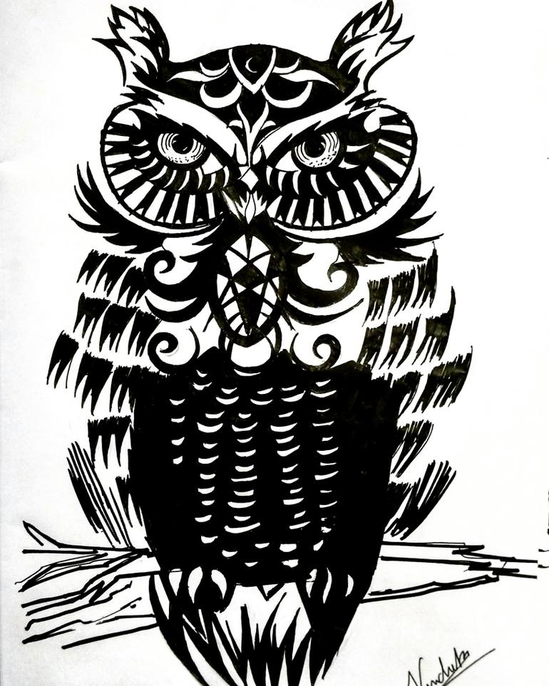 Abstract Owl Drawing Pics