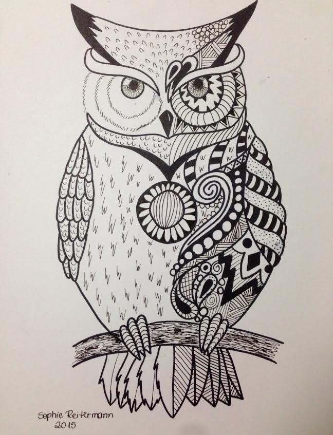 Abstract Owl Drawing
