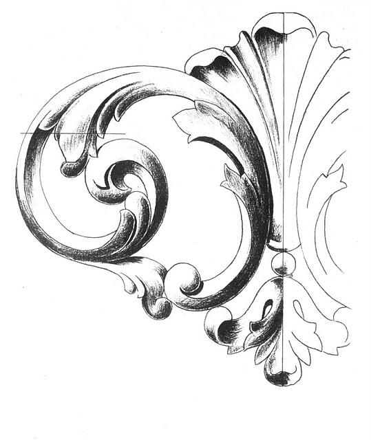 Acanthus Leaves Drawing High-Quality