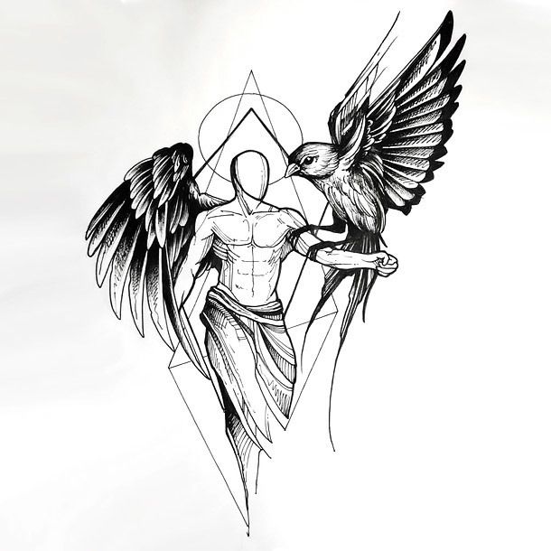 Angel Man Drawing Beautiful Image