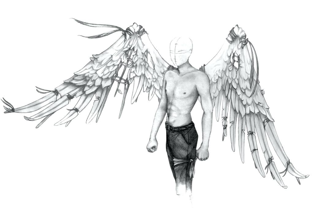 Angel Man Drawing High-Quality
