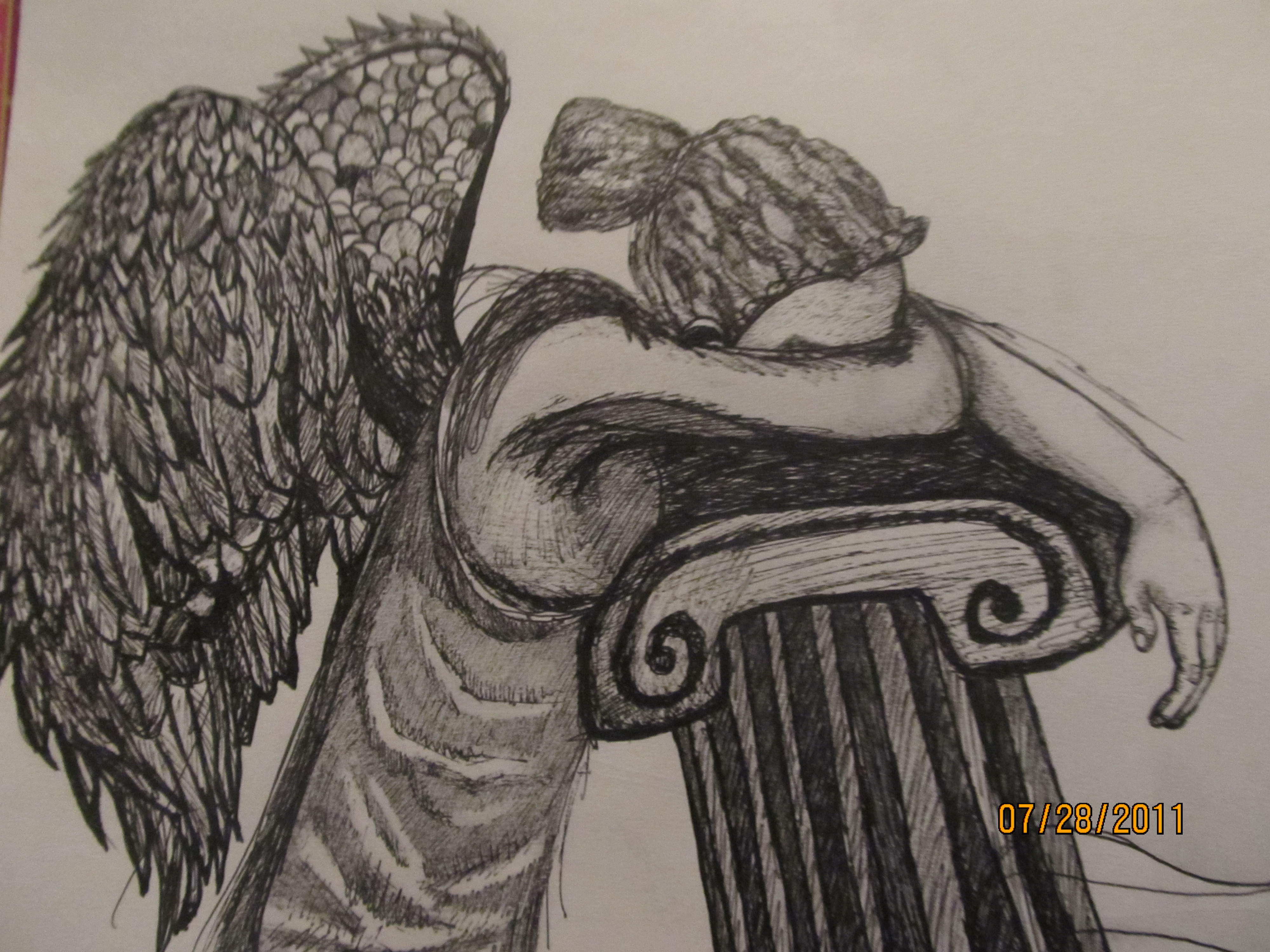 Angel Statue Drawing Image
