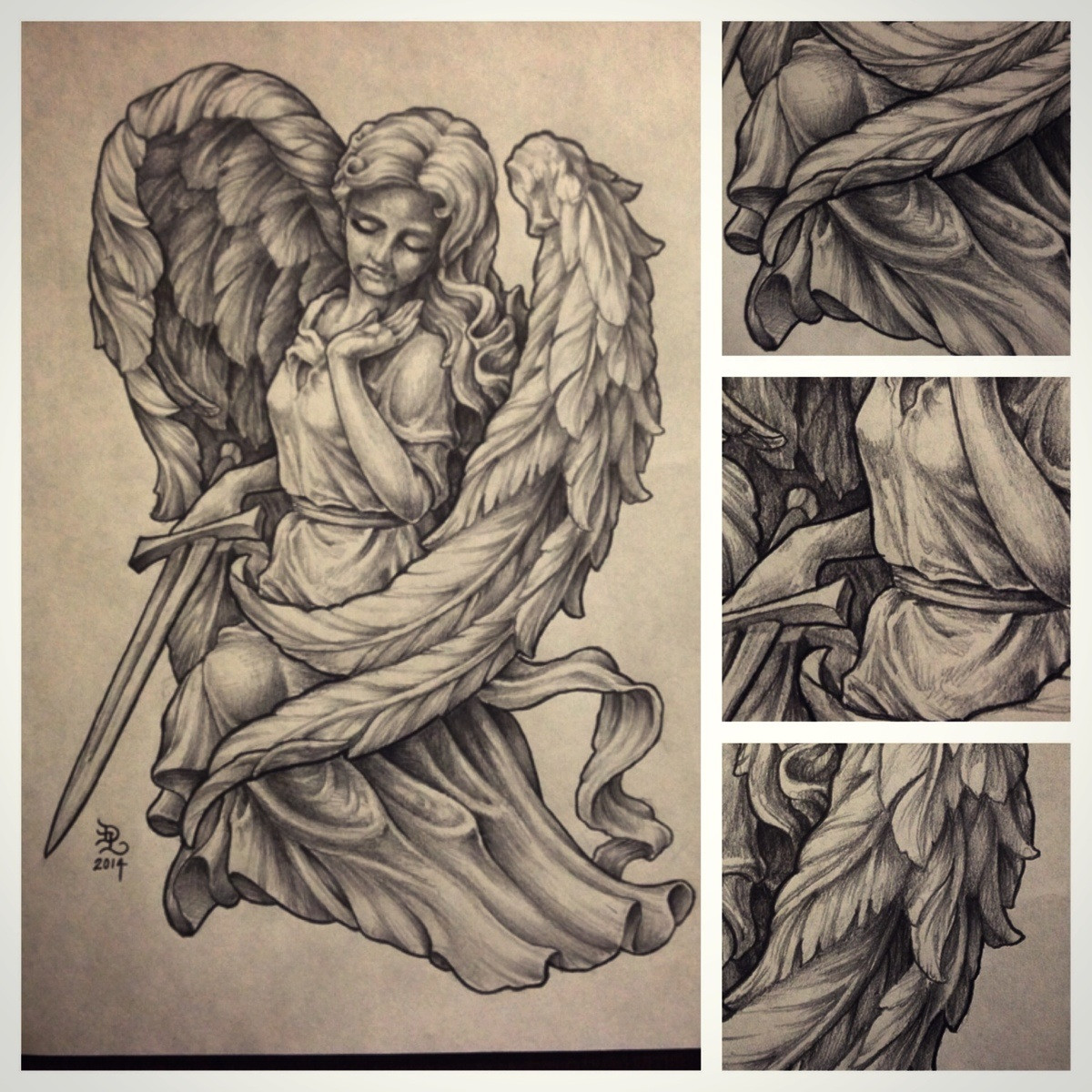 Angel Statue Drawing Photo