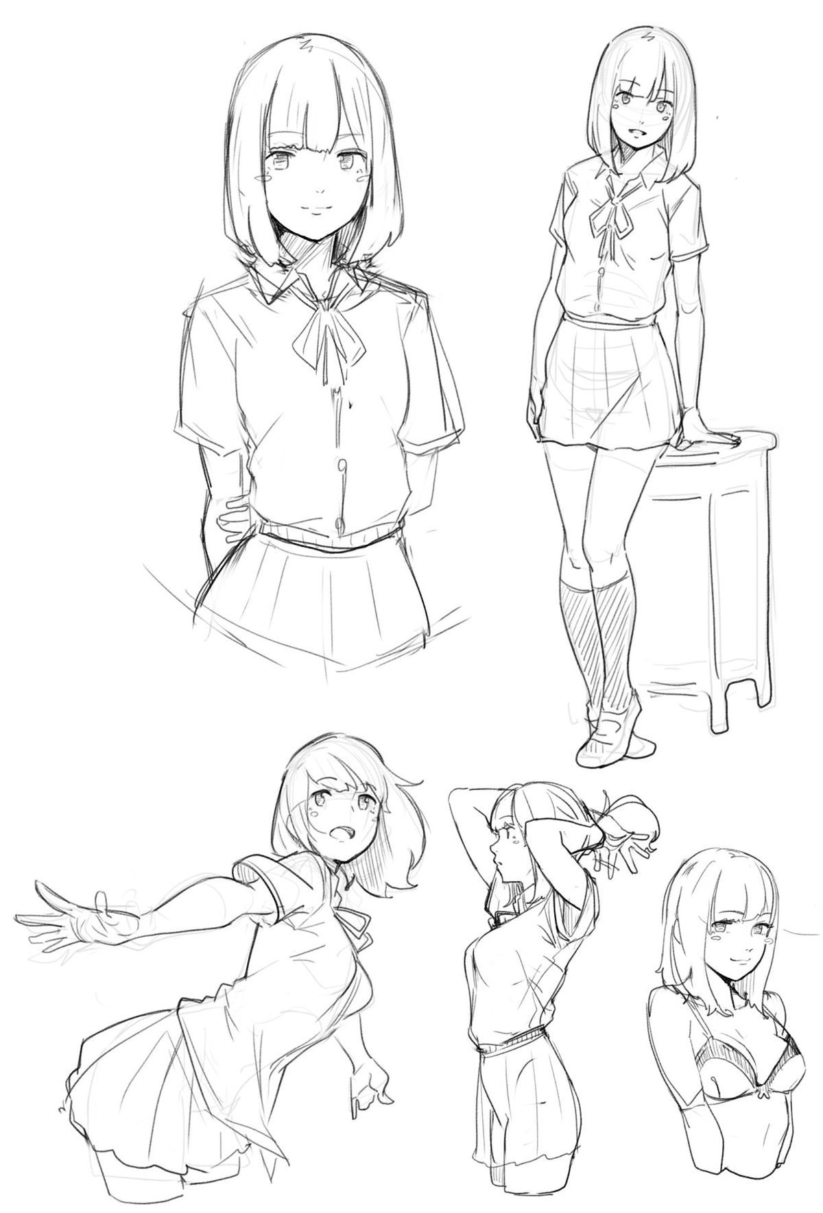 Anime Poses Drawing Pic