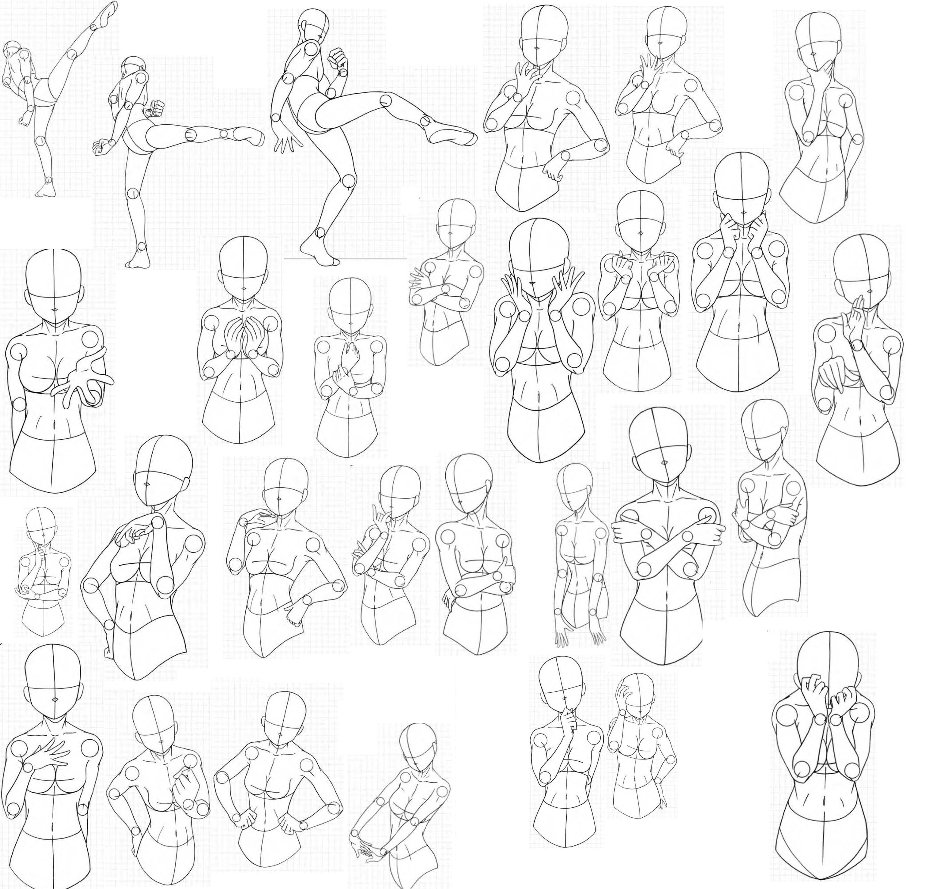 Anime Poses Drawing Sketch - Drawing Skill