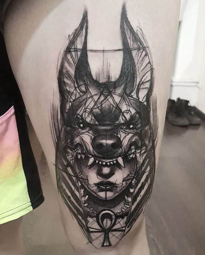 Anubis Tattoo Drawing Sketch