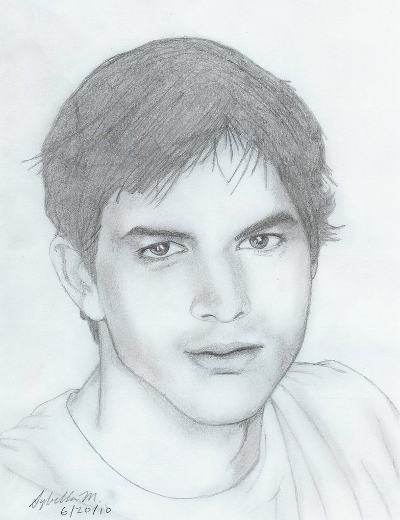 Ashton Kutcher Drawing Beautiful Image