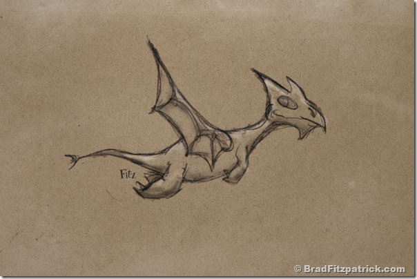 Baby Dragon Drawing Sketch