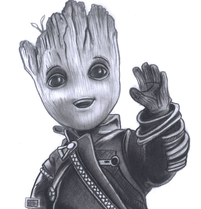 Baby Groot Drawing Image