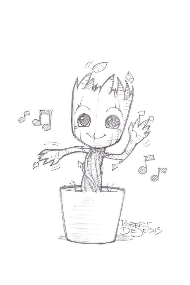 Baby Groot Drawing Pics - Drawing Skill