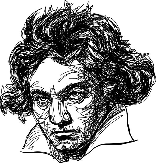 Beethoven Drawing High-Quality
